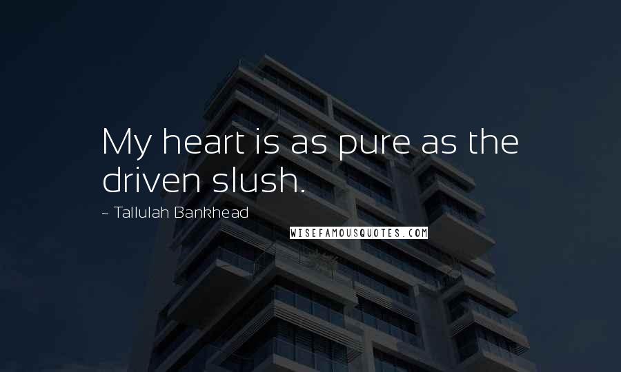 Tallulah Bankhead Quotes: My heart is as pure as the driven slush.