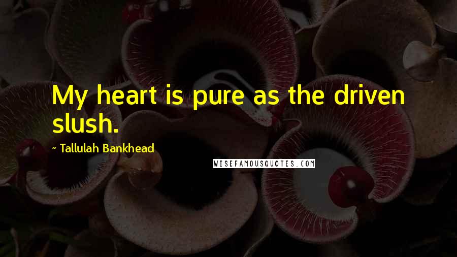 Tallulah Bankhead Quotes: My heart is pure as the driven slush.