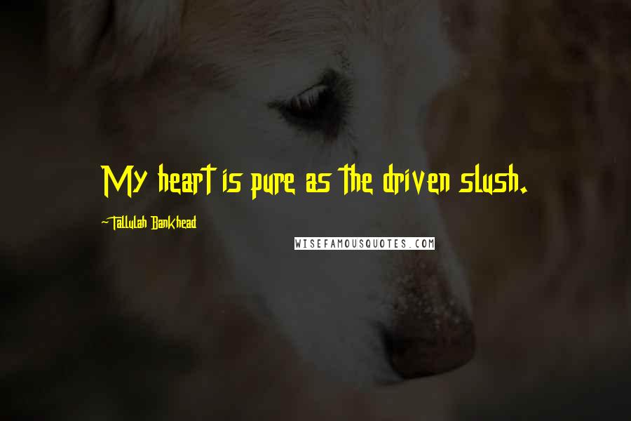 Tallulah Bankhead Quotes: My heart is pure as the driven slush.