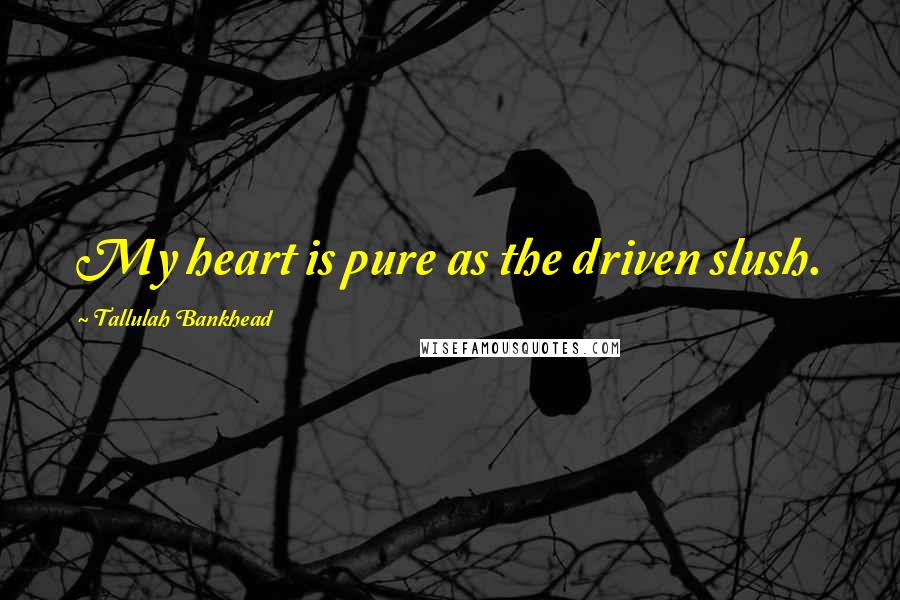 Tallulah Bankhead Quotes: My heart is pure as the driven slush.