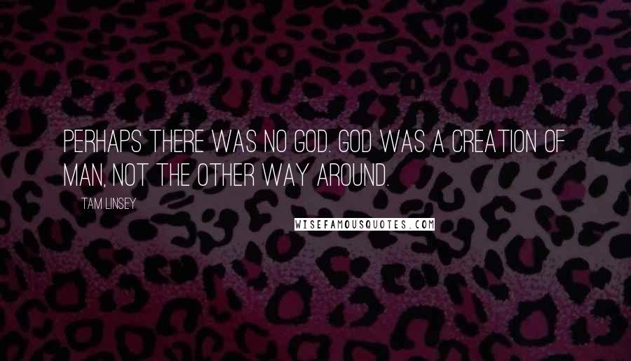 Tam Linsey Quotes: Perhaps there was no God. God was a creation of man, not the other way around.