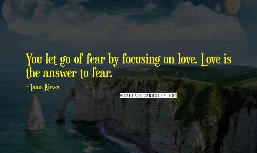 Tama Kieves Quotes: You let go of fear by focusing on love. Love is the answer to fear.