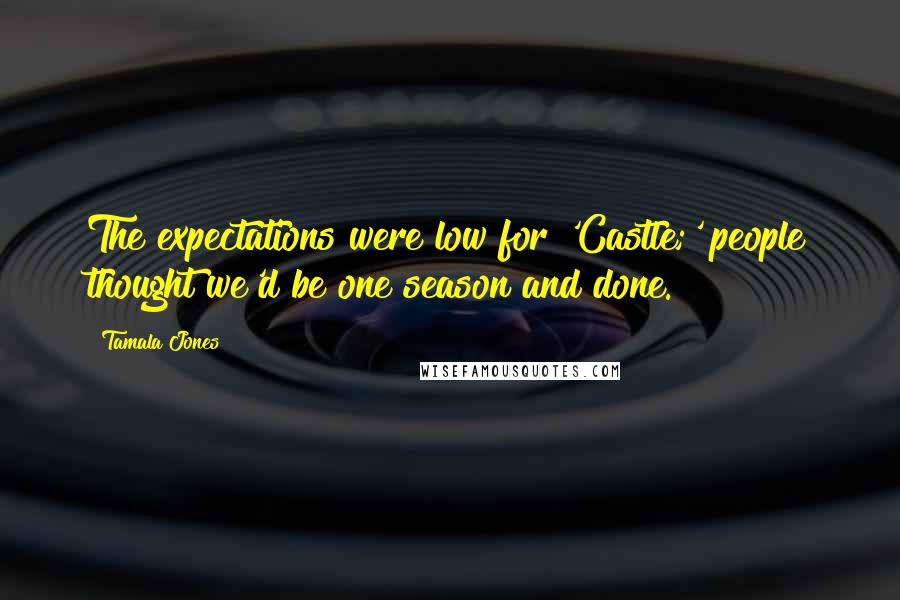 Tamala Jones Quotes: The expectations were low for 'Castle;' people thought we'd be one season and done.