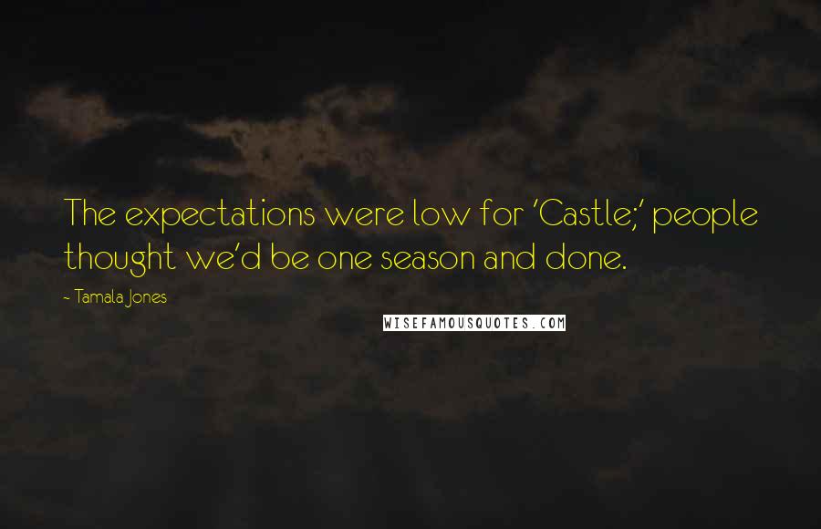 Tamala Jones Quotes: The expectations were low for 'Castle;' people thought we'd be one season and done.