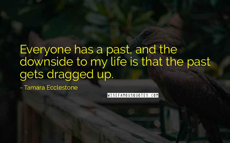 Tamara Ecclestone Quotes: Everyone has a past, and the downside to my life is that the past gets dragged up.