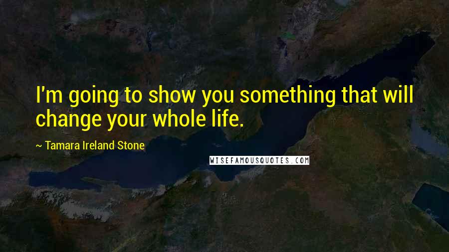 Tamara Ireland Stone Quotes: I'm going to show you something that will change your whole life.