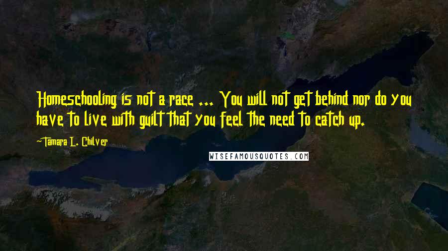 Tamara L. Chilver Quotes: Homeschooling is not a race ... You will not get behind nor do you have to live with guilt that you feel the need to catch up.