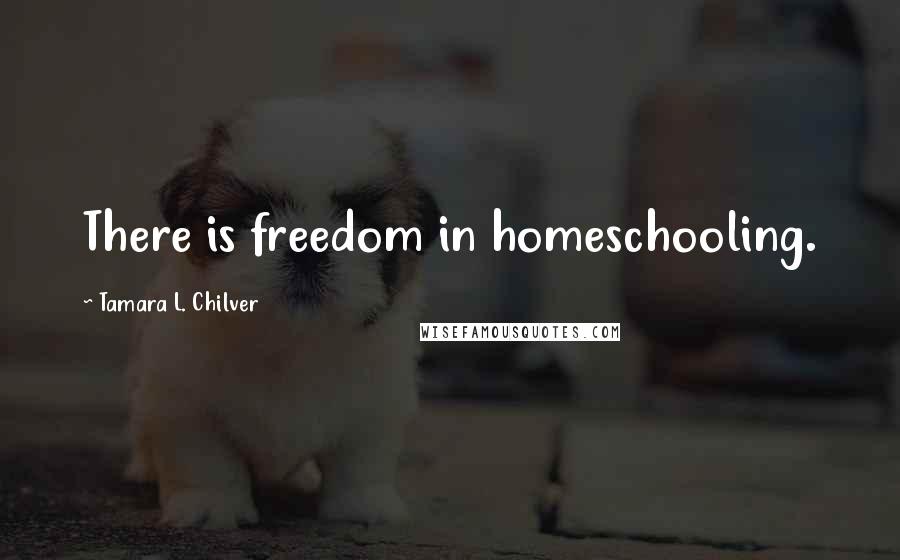 Tamara L. Chilver Quotes: There is freedom in homeschooling.