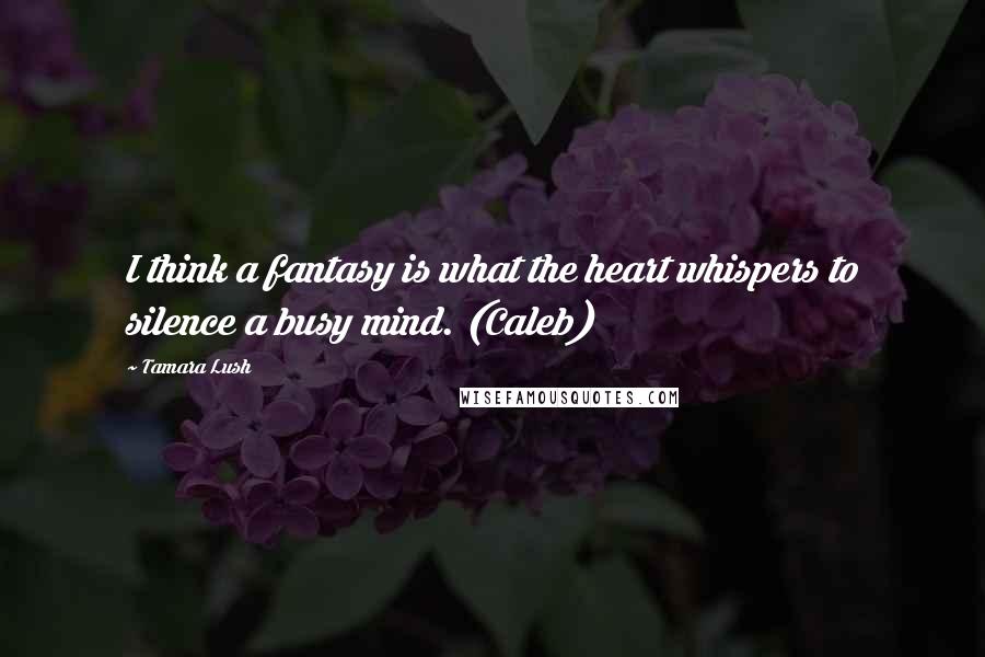 Tamara Lush Quotes: I think a fantasy is what the heart whispers to silence a busy mind. (Caleb)
