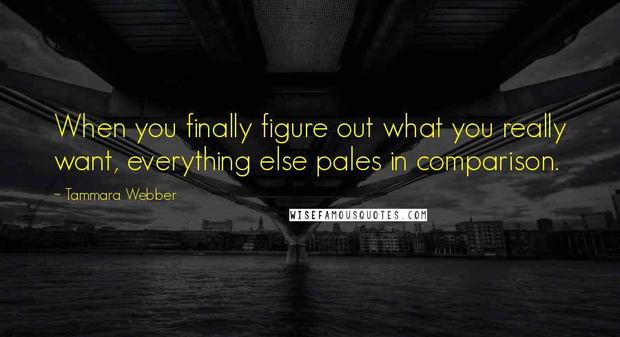 Tammara Webber Quotes: When you finally figure out what you really want, everything else pales in comparison.