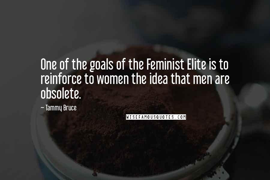 Tammy Bruce Quotes: One of the goals of the Feminist Elite is to reinforce to women the idea that men are obsolete.