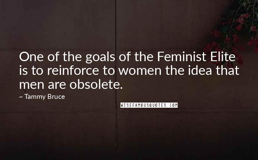 Tammy Bruce Quotes: One of the goals of the Feminist Elite is to reinforce to women the idea that men are obsolete.