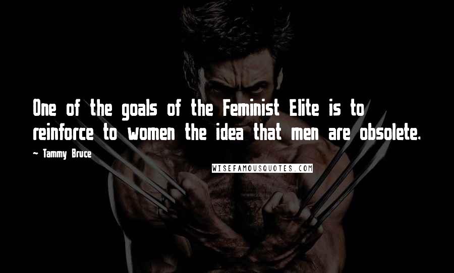 Tammy Bruce Quotes: One of the goals of the Feminist Elite is to reinforce to women the idea that men are obsolete.