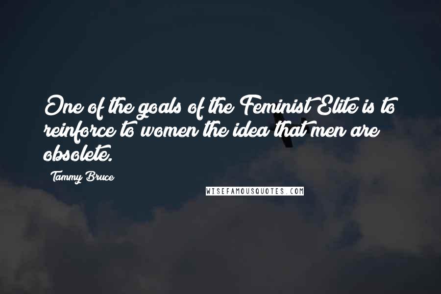 Tammy Bruce Quotes: One of the goals of the Feminist Elite is to reinforce to women the idea that men are obsolete.