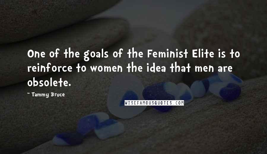 Tammy Bruce Quotes: One of the goals of the Feminist Elite is to reinforce to women the idea that men are obsolete.