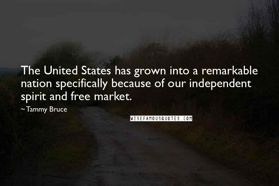 Tammy Bruce Quotes: The United States has grown into a remarkable nation specifically because of our independent spirit and free market.