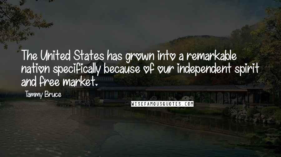 Tammy Bruce Quotes: The United States has grown into a remarkable nation specifically because of our independent spirit and free market.