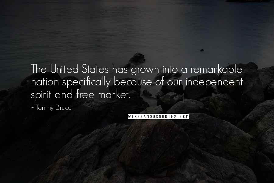 Tammy Bruce Quotes: The United States has grown into a remarkable nation specifically because of our independent spirit and free market.