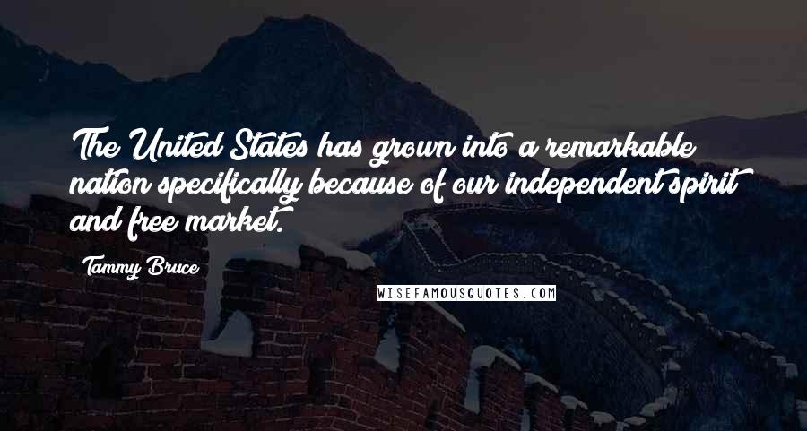 Tammy Bruce Quotes: The United States has grown into a remarkable nation specifically because of our independent spirit and free market.