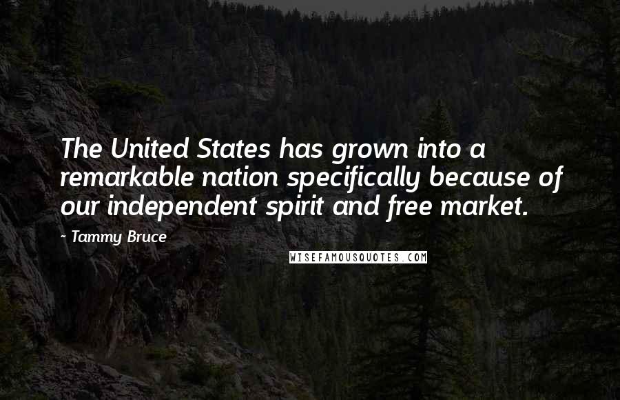 Tammy Bruce Quotes: The United States has grown into a remarkable nation specifically because of our independent spirit and free market.