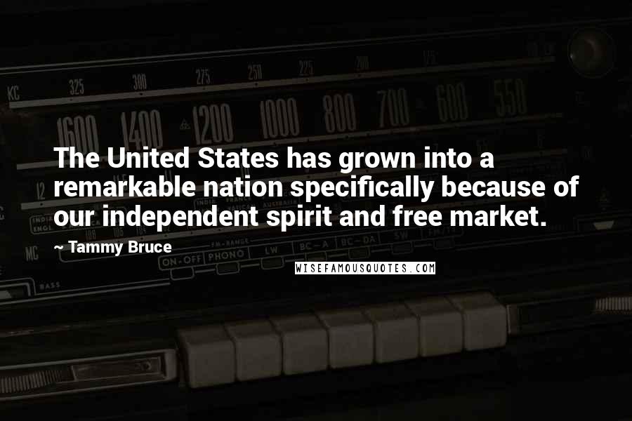 Tammy Bruce Quotes: The United States has grown into a remarkable nation specifically because of our independent spirit and free market.