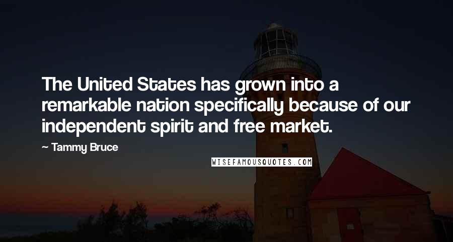 Tammy Bruce Quotes: The United States has grown into a remarkable nation specifically because of our independent spirit and free market.