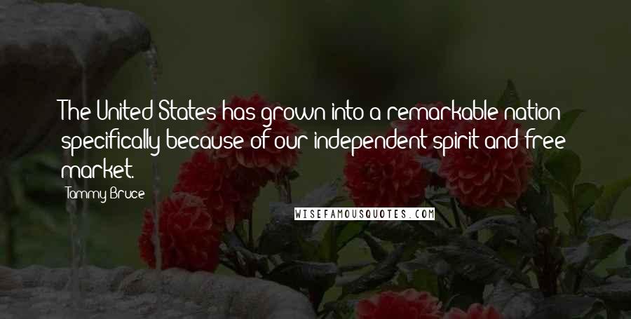 Tammy Bruce Quotes: The United States has grown into a remarkable nation specifically because of our independent spirit and free market.