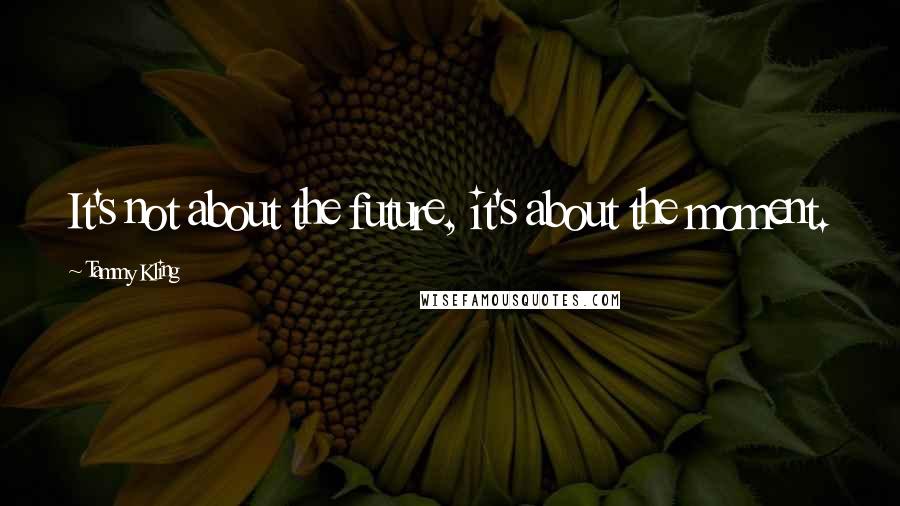 Tammy Kling Quotes: It's not about the future, it's about the moment.