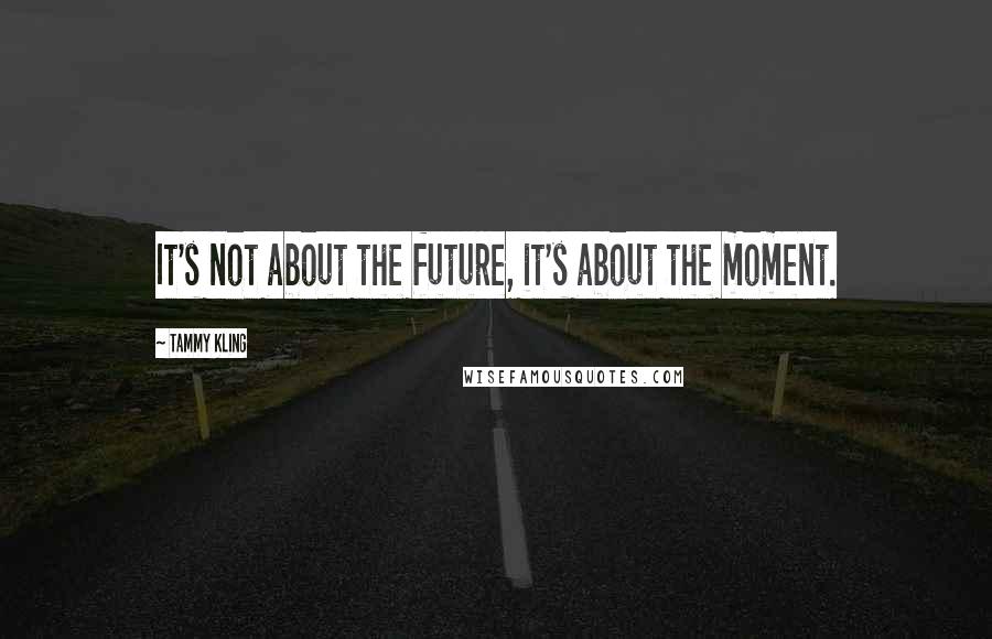 Tammy Kling Quotes: It's not about the future, it's about the moment.