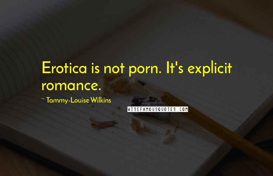 Tammy-Louise Wilkins Quotes: Erotica is not porn. It's explicit romance.