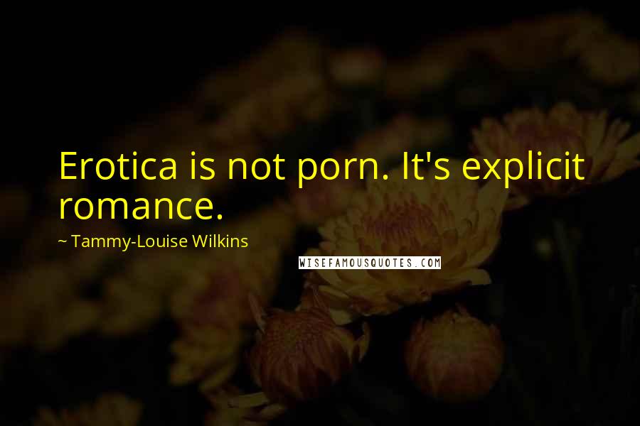 Tammy-Louise Wilkins Quotes: Erotica is not porn. It's explicit romance.