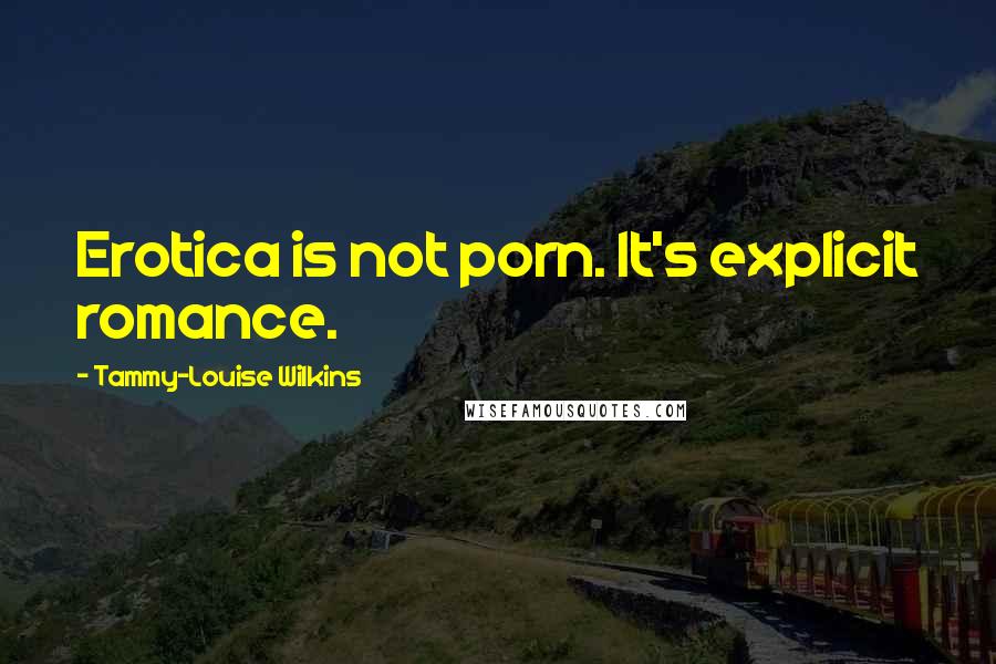 Tammy-Louise Wilkins Quotes: Erotica is not porn. It's explicit romance.