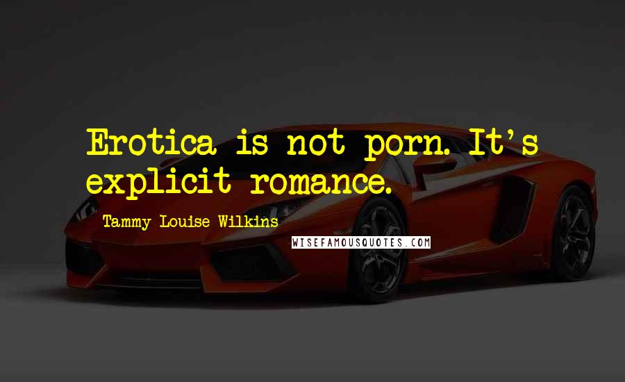 Tammy-Louise Wilkins Quotes: Erotica is not porn. It's explicit romance.