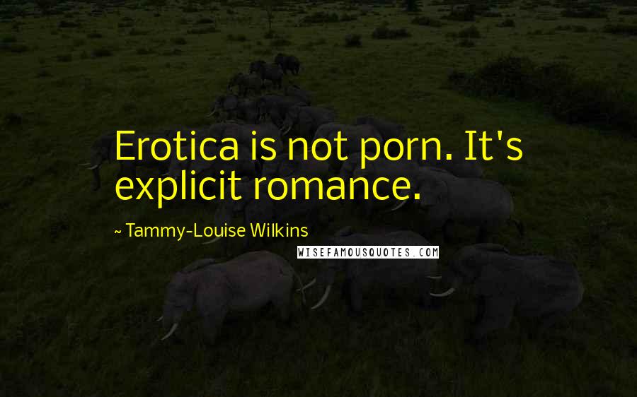 Tammy-Louise Wilkins Quotes: Erotica is not porn. It's explicit romance.