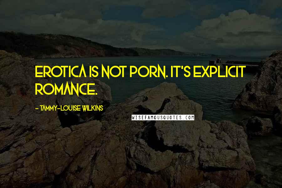 Tammy-Louise Wilkins Quotes: Erotica is not porn. It's explicit romance.
