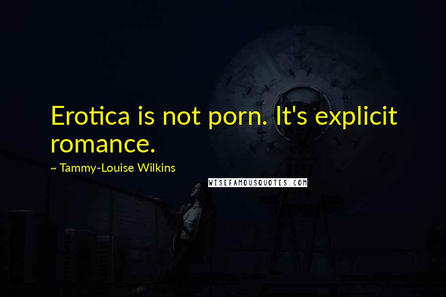 Tammy-Louise Wilkins Quotes: Erotica is not porn. It's explicit romance.