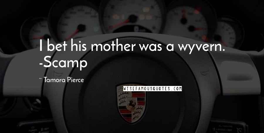 Tamora Pierce Quotes: I bet his mother was a wyvern. -Scamp