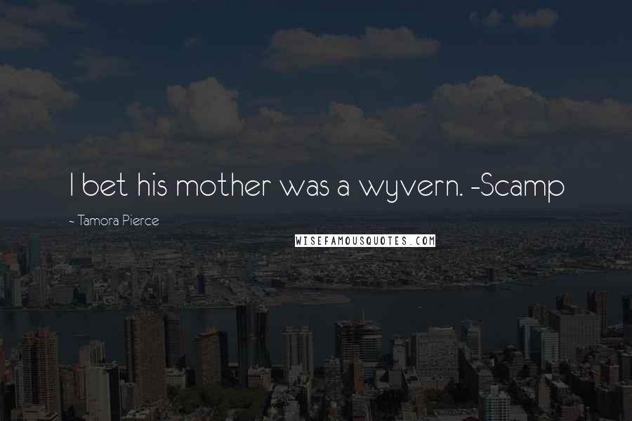 Tamora Pierce Quotes: I bet his mother was a wyvern. -Scamp
