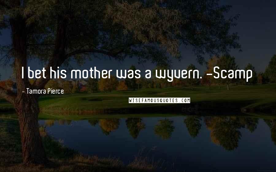 Tamora Pierce Quotes: I bet his mother was a wyvern. -Scamp