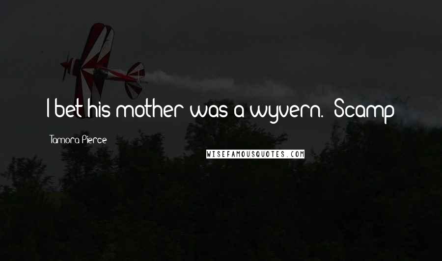 Tamora Pierce Quotes: I bet his mother was a wyvern. -Scamp