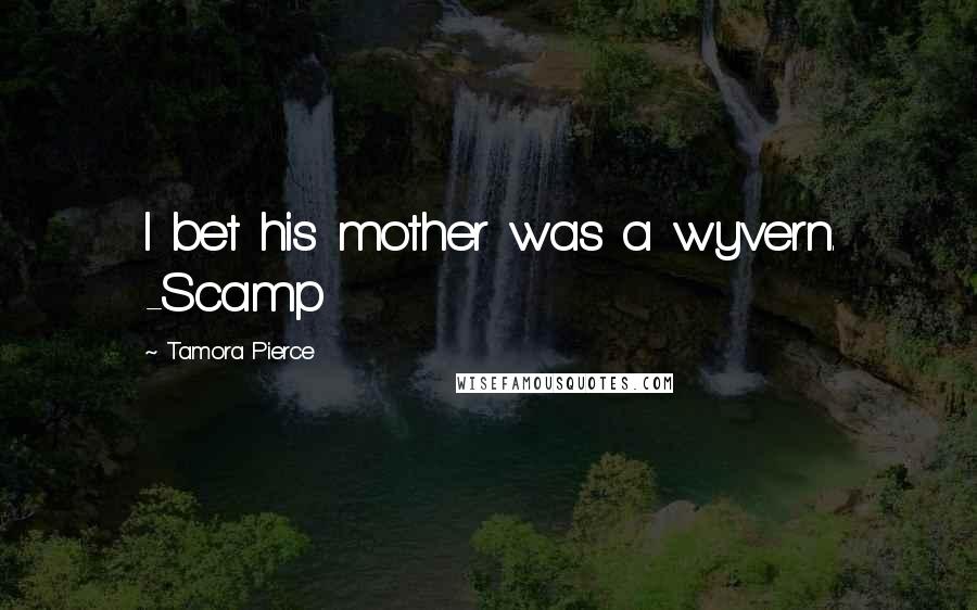 Tamora Pierce Quotes: I bet his mother was a wyvern. -Scamp