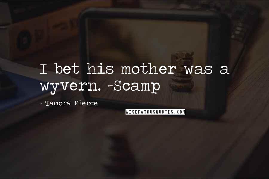 Tamora Pierce Quotes: I bet his mother was a wyvern. -Scamp