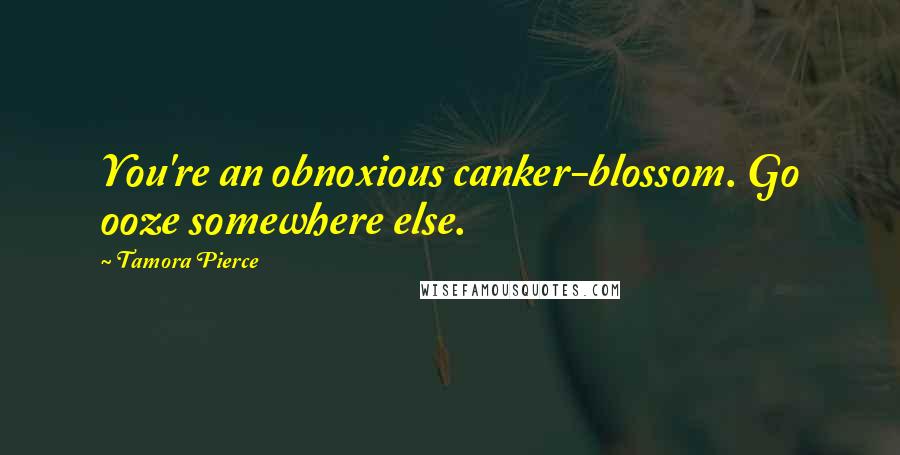 Tamora Pierce Quotes: You're an obnoxious canker-blossom. Go ooze somewhere else.
