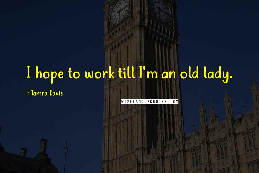 Tamra Davis Quotes: I hope to work till I'm an old lady.