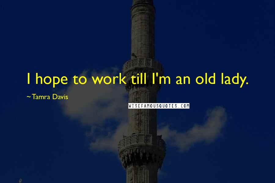 Tamra Davis Quotes: I hope to work till I'm an old lady.