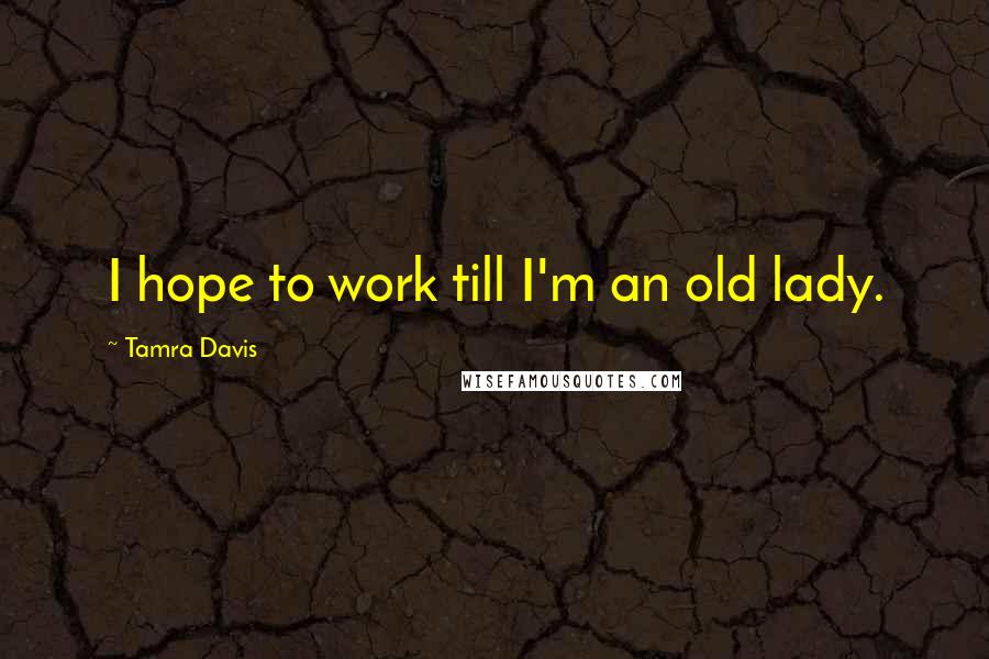 Tamra Davis Quotes: I hope to work till I'm an old lady.