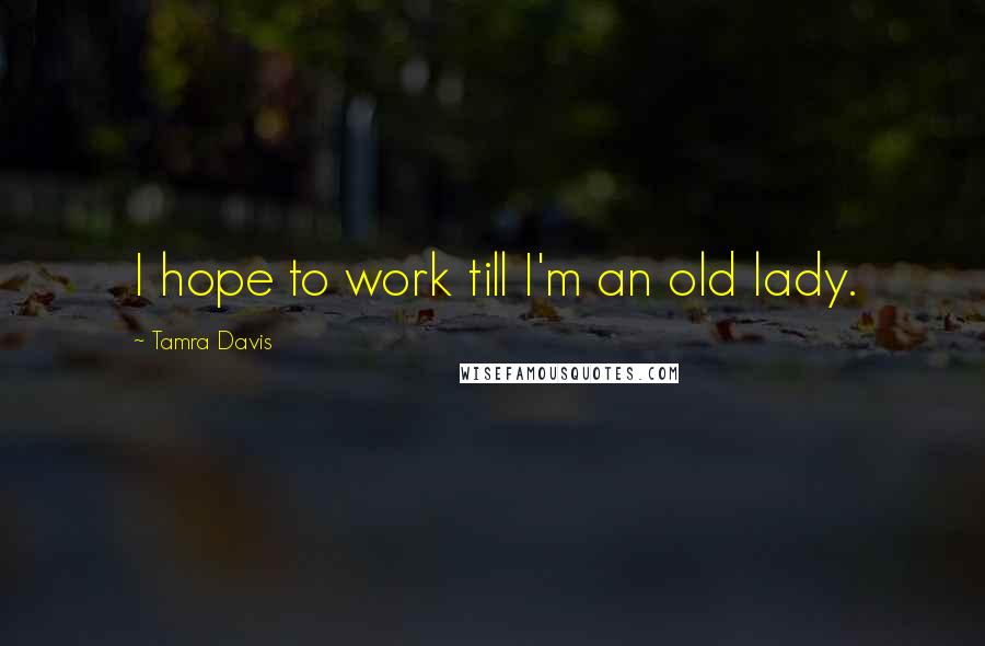 Tamra Davis Quotes: I hope to work till I'm an old lady.