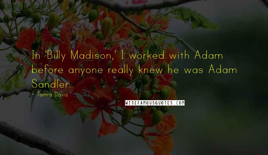 Tamra Davis Quotes: In 'Billy Madison,' I worked with Adam before anyone really knew he was Adam Sandler.