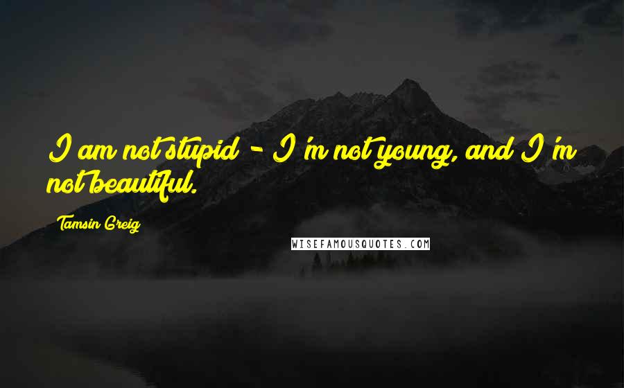 Tamsin Greig Quotes: I am not stupid - I'm not young, and I'm not beautiful.