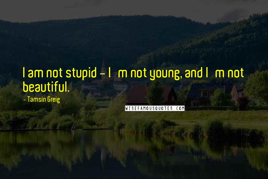 Tamsin Greig Quotes: I am not stupid - I'm not young, and I'm not beautiful.
